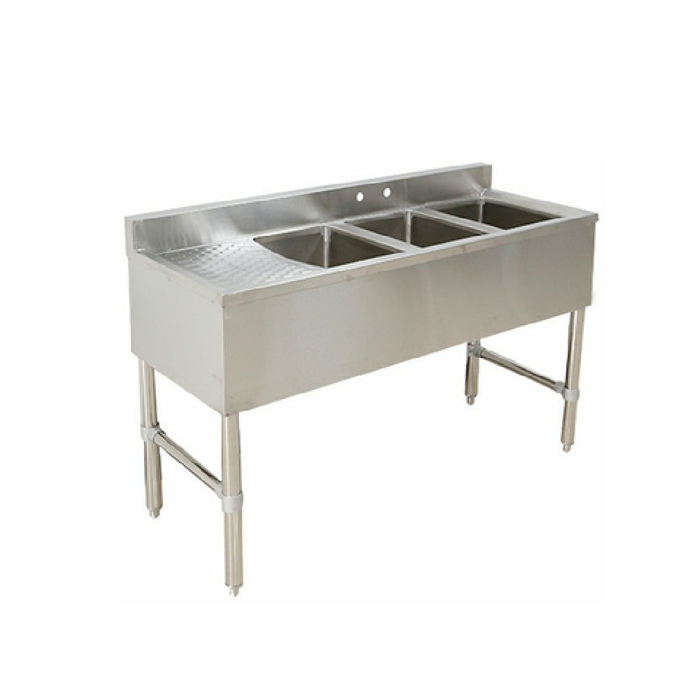 Klinger's Trading BAR3DL Underbar Sink Three Compartment 49"W X 18-3/4"D X 33"H