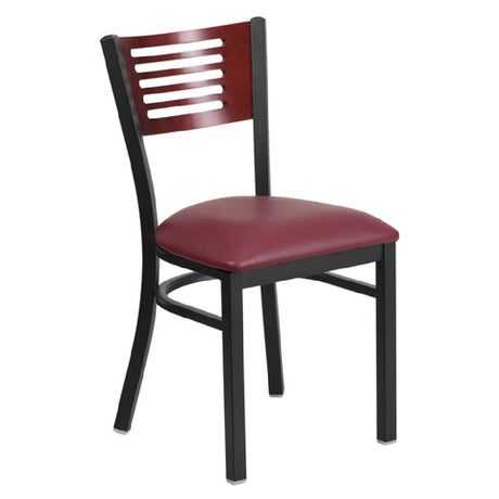 Flash Furniture XU-DG-6G5B-MAH-BURV-GG Hercules Series Restaurant Chair Slotted Mahogany Finish Plywood Back