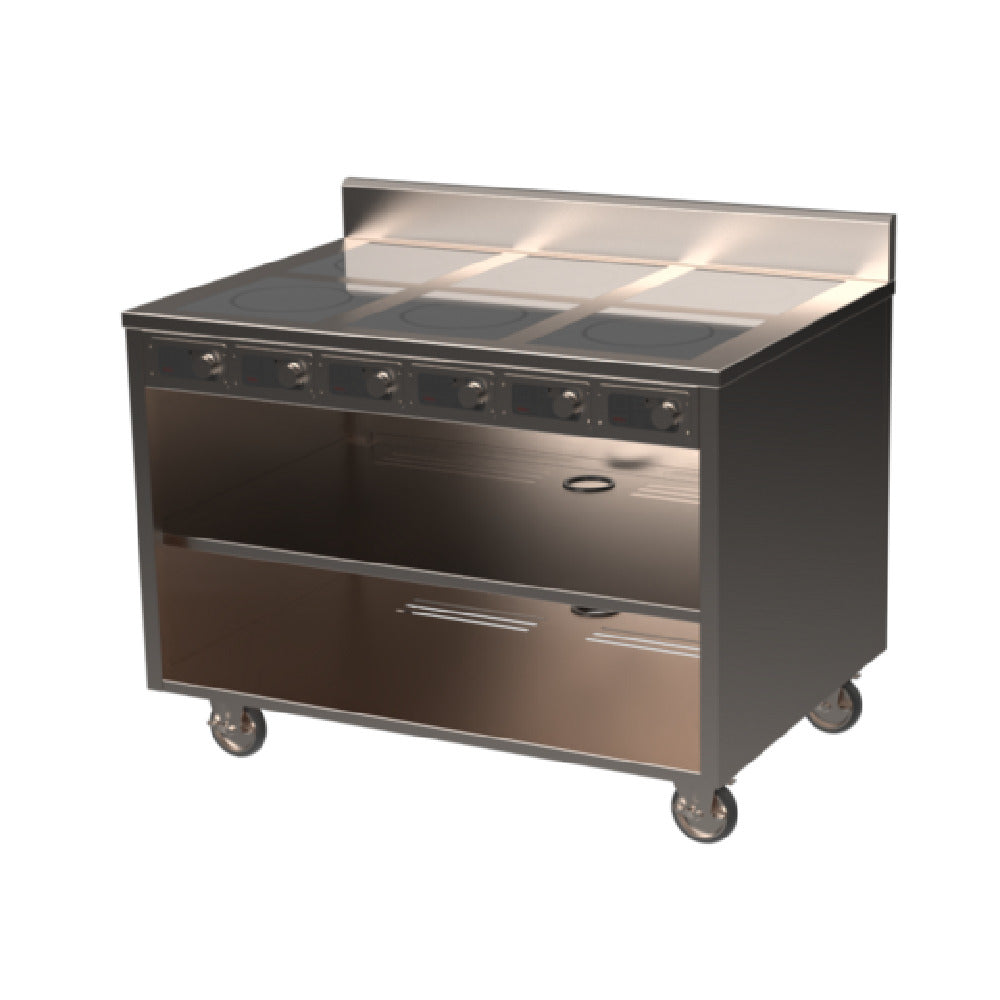 Spring USA BOH-3500C-6 BOH Induction Flameless Cooking Cart Electric 48"