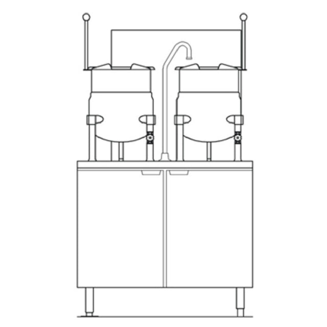 Crown Steam GMT-6-6_NAT Kettle/Cabinet Assembly Gas (2) 6 Gallon Tilting Kettles