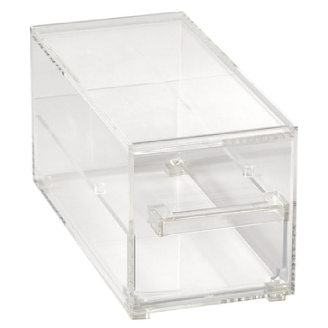 Vollrath SBB13 Cubic Acrylic Display System 6-3/8"W X 14"D X 7-3/8"H 1/3 Clear Acrylic Display Bin With (1) Drawer