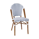 Flash Furniture SDA-AD642001-F-WHNVY-NAT-GG Lourdes Stacking French Bistro Chair