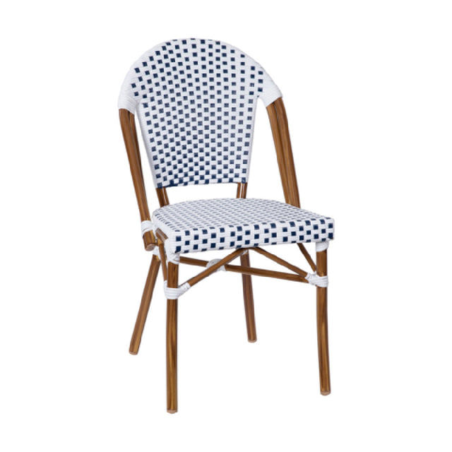 Flash Furniture SDA-AD642001-F-WHNVY-NAT-GG Lourdes Stacking French Bistro Chair