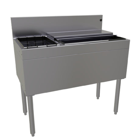 Glastender CBA-36L-CP10 Underbar Ice Bin/Cocktail Unit With Bottle Well Storage