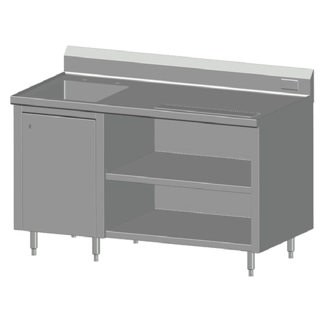 SPG BC-60L - Universal Stainless Beverage Counter, 60" Long, 30" Wide