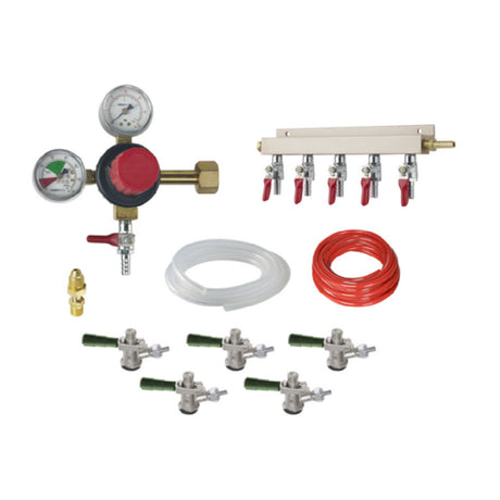 Krowne NITROKIT5 Nitro Beer Kit For Unit With (5) Faucets Includes: CO2 Tank Mount Primary Regulator With Nitrogen Adapter