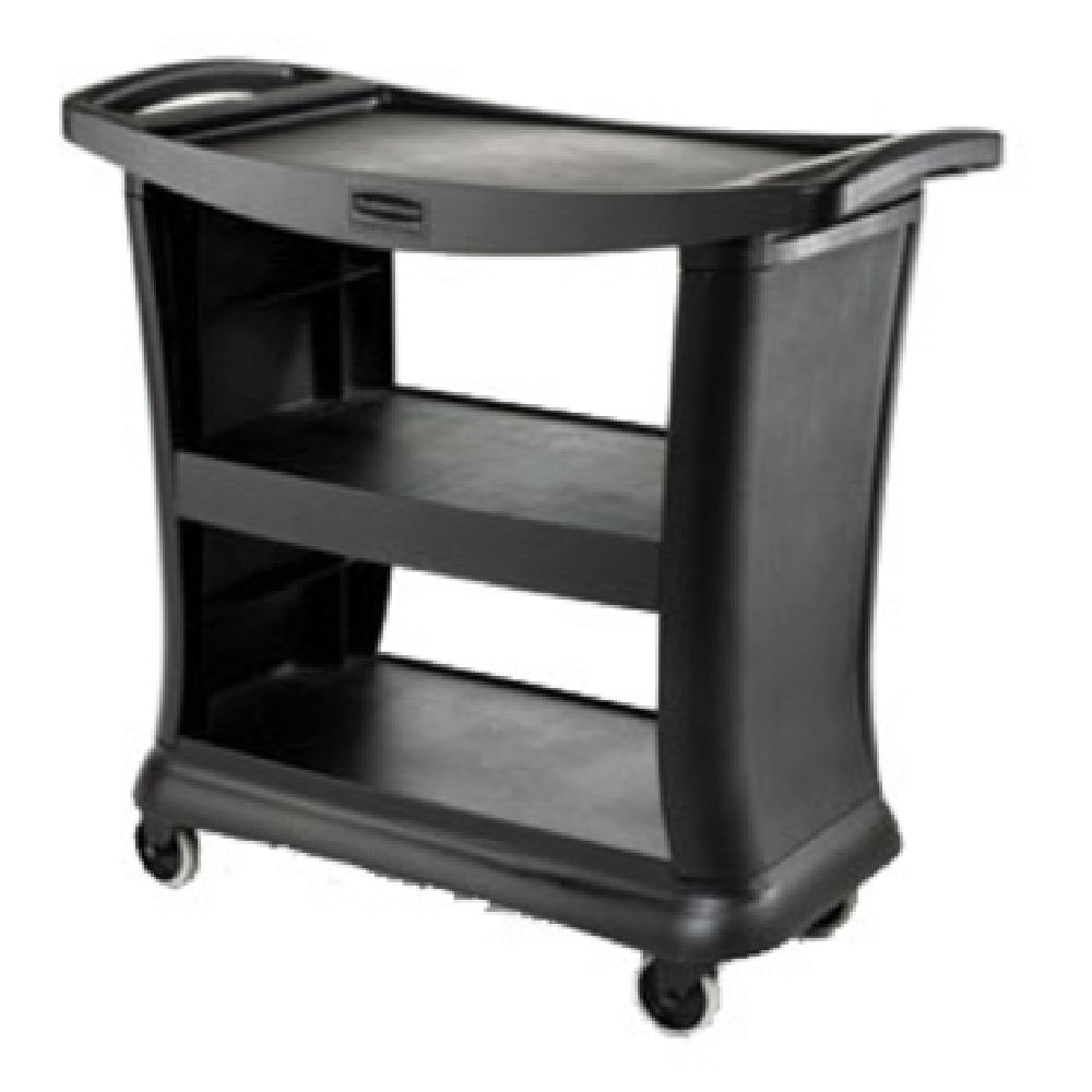 Rubbermaid FG9T6800BLA - Executive Service Cart, 3-shelf, 39"L X 21"W X 38"H