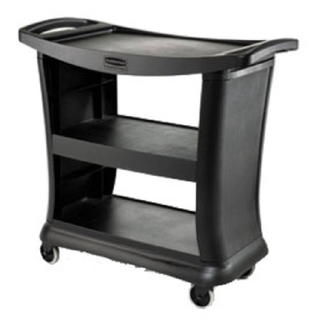 Rubbermaid FG9T6800BLA - Executive Service Cart, 3-shelf, 39"L X 21"W X 38"H