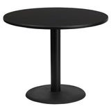 Flash Furniture XU-RD-36-BLKTB-TR24-GG Table 36" Dia. X 31-1/8"H Dining Height