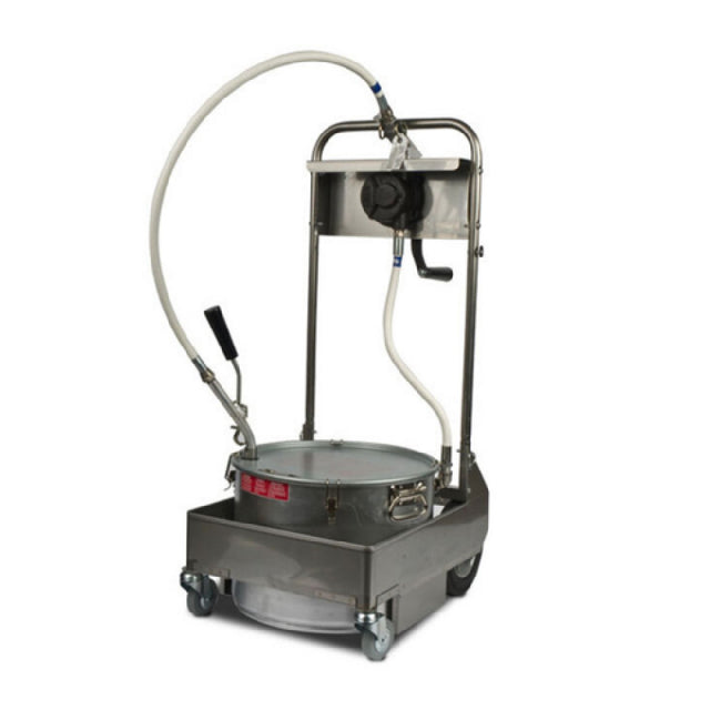 MirOil USA 75HS Oil Filter Machine/Discard Trolley Hand Operated Oil Pump 2-way For Countertop Fryers For Oil Capacity To 75 Lb.
