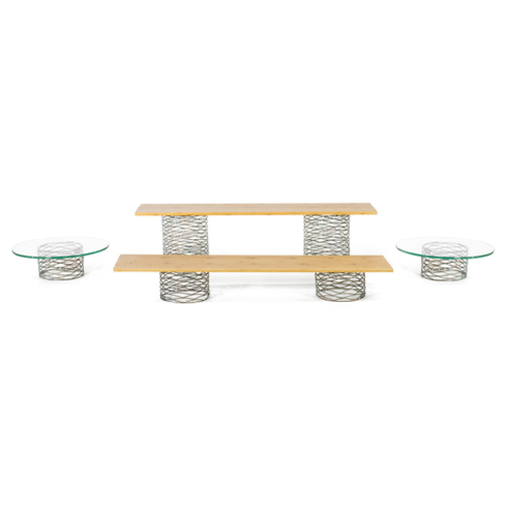 FOH BST008MUM28 Buffet Essentials Patina Natural Bamboo And Clear Glass On Patina