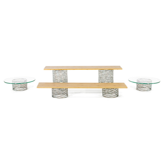 FOH BST008MUM28 Buffet Essentials Patina Natural Bamboo And Clear Glass On Patina