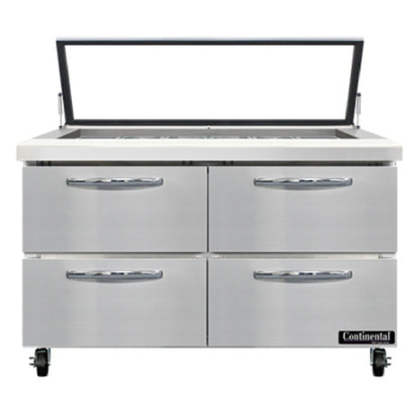 Continental Refrigerator SW48N18M-HGL-D Mighty Top Sandwich Unit With Hinged Glass Lid