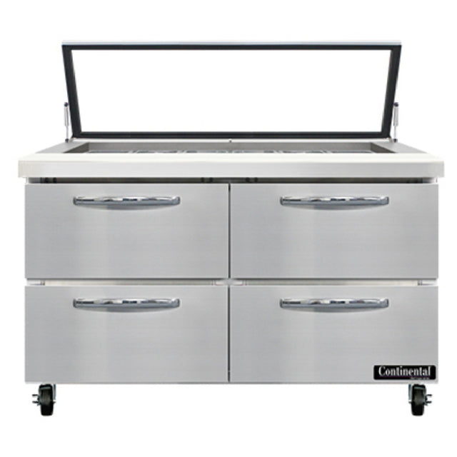 Continental Refrigerator SW48N18M-HGL-D Mighty Top Sandwich Unit With Hinged Glass Lid