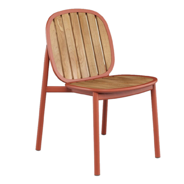 Emuamericas Llc E6040 Twins Stacking Side Chair Outdoor/indoor FSC Natural Teak Slats Seat And Back