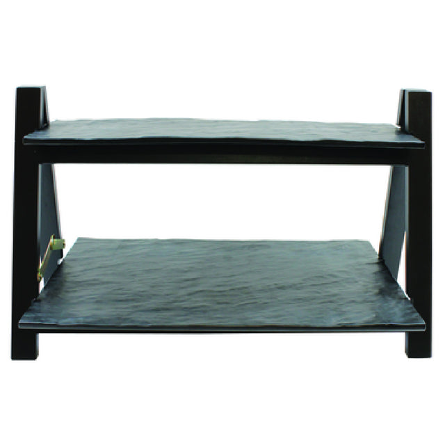 Tablecraft RMG1KITBK Frostone Collection™ Riser Set 2-step Black Frame With Black Shelves