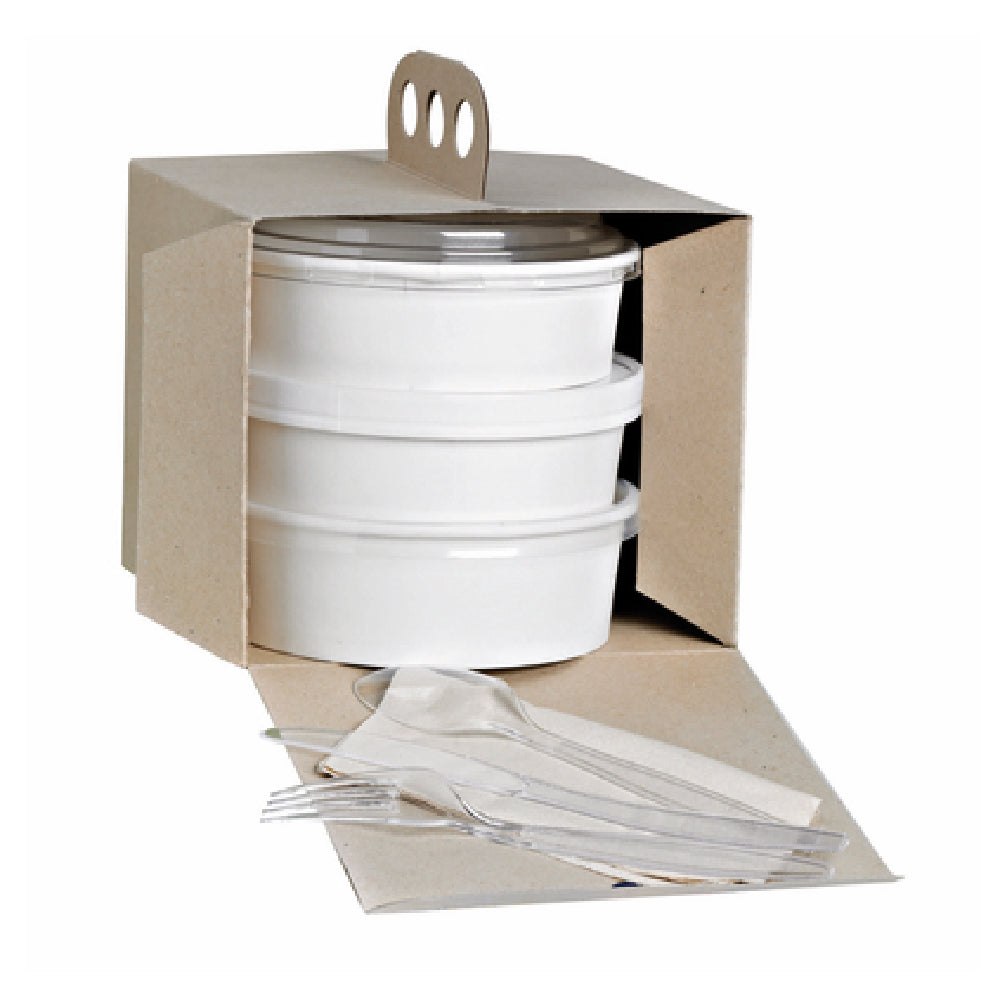 PacknWood 210CDP177 - Buckaty "Brass Knuckles" Takeout Lunch Box, 6.9" X 6.9" X 5.9"