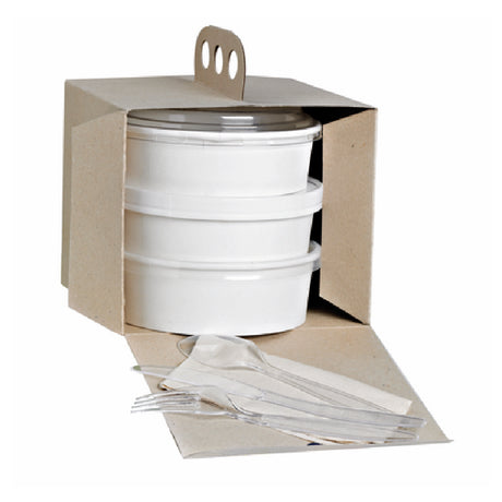 PacknWood 210CDP177 - Buckaty "Brass Knuckles" Takeout Lunch Box, 6.9" X 6.9" X 5.9"