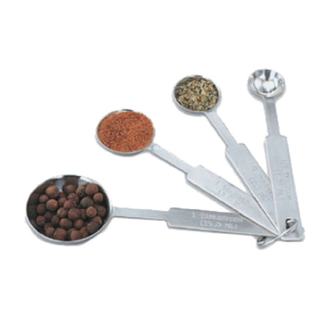 Vollrath 47118 Measuring Spoon Set Four-piece 18-8 Stainless