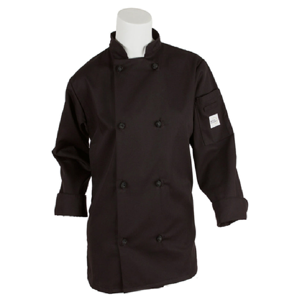 Mercer Culinary M60022BK1X Millennia® Women's Jacket (8) Cloth Knot Buttons Shoulder Pocket