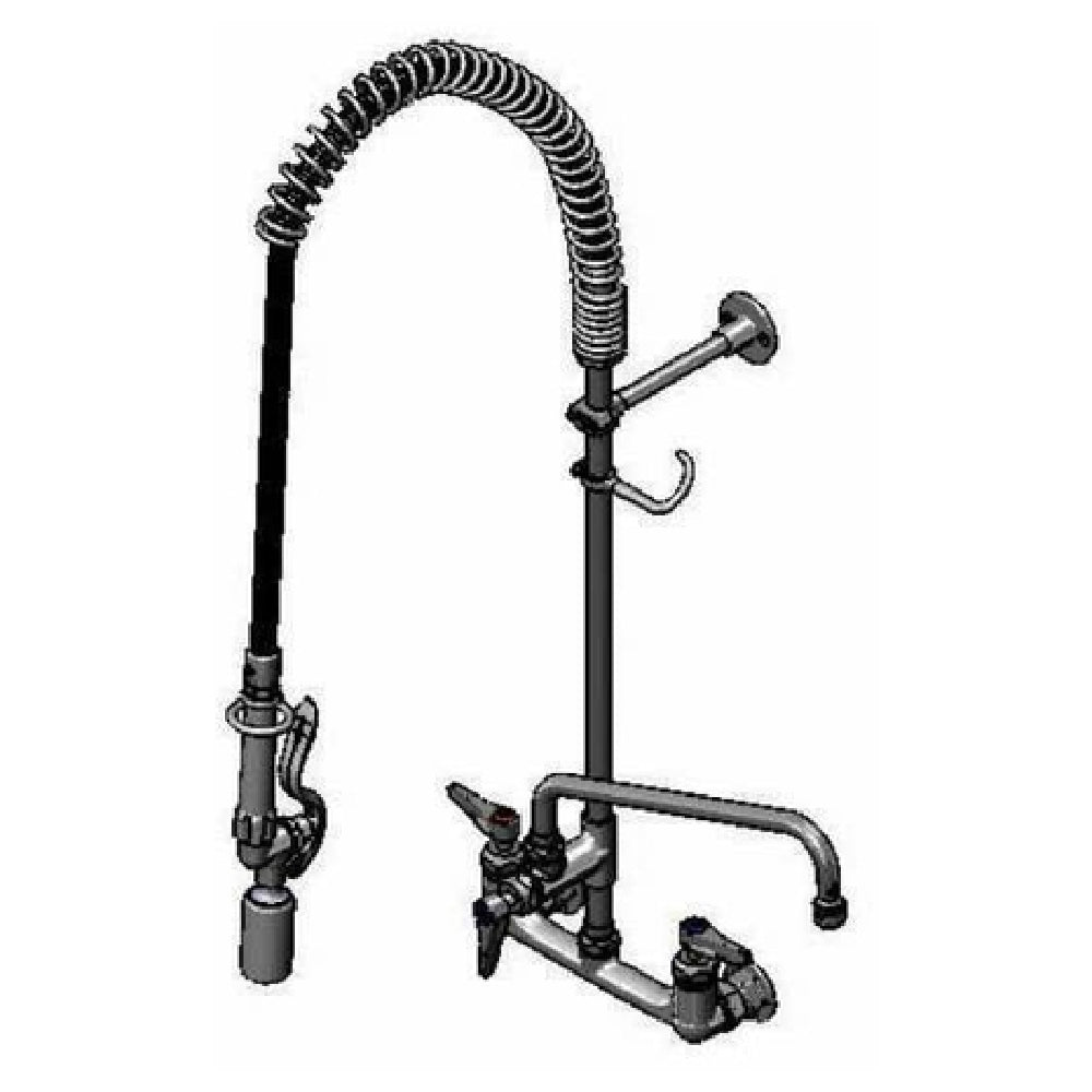 T&S Brass B-0133-12-CRBJ EasyInstall Pre-Rinse Unit With Add-on Faucet 8" Wall Mount