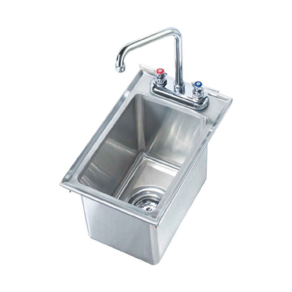 Krowne HS-1016 Drop-In Hand Sink 10"W X 16"D X 15"H OA 8" Wide X 12" Front-to-back X 10" Deep Compartment