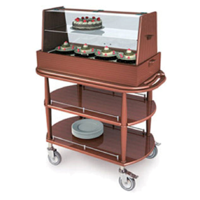 Lakeside 70358 Pastry Cart-Spice 21-5/8"D X 43-3/8"W X 53-1/2"H Acrylic Hinged Top Dome