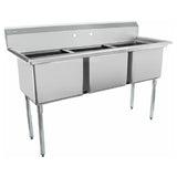 Empura Stainless ESD31818 Sink (3) Compartment Standard Duty