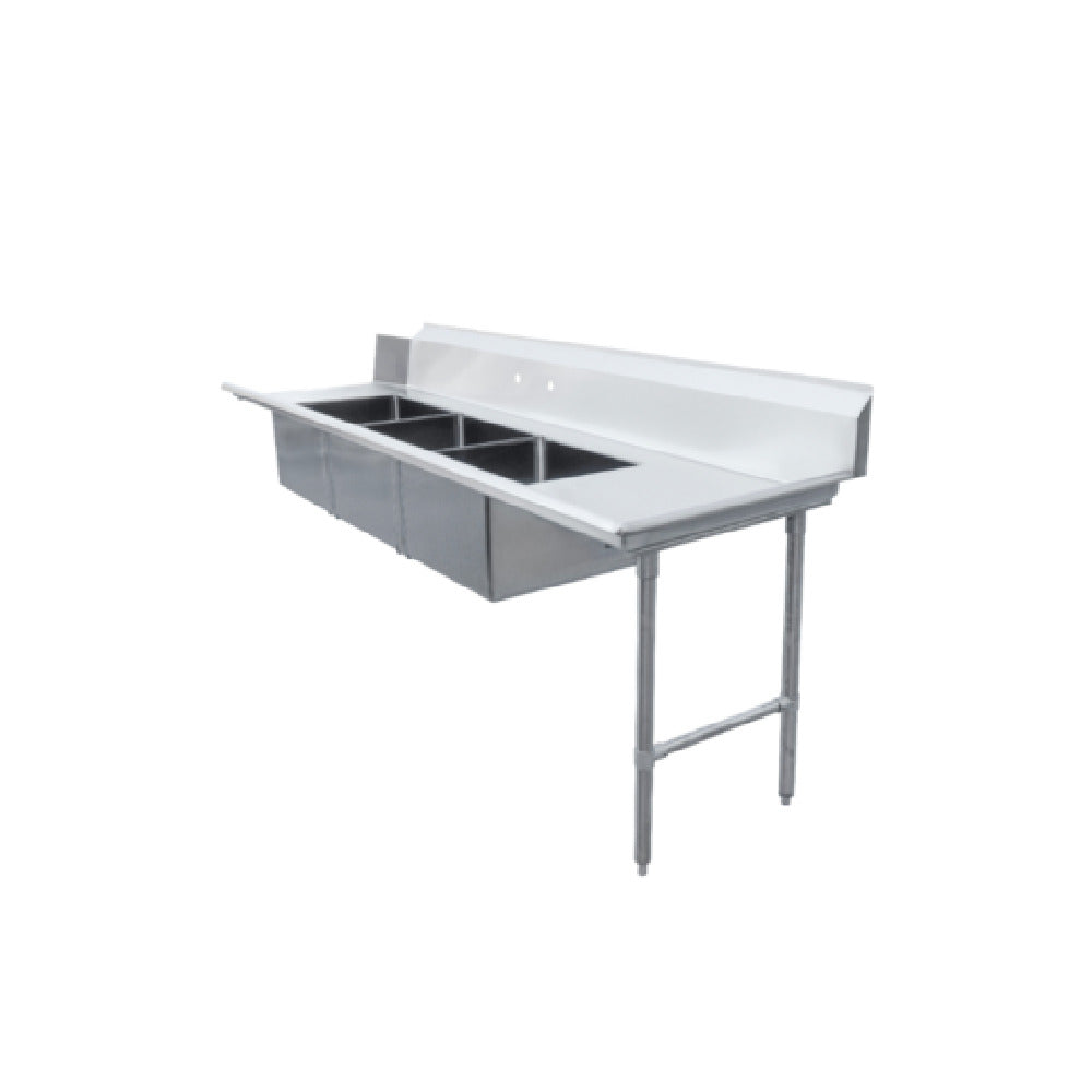 Omcan 48502 (48502) Soiled Dishtable Straight Design 108"W X 30"D X 44"H