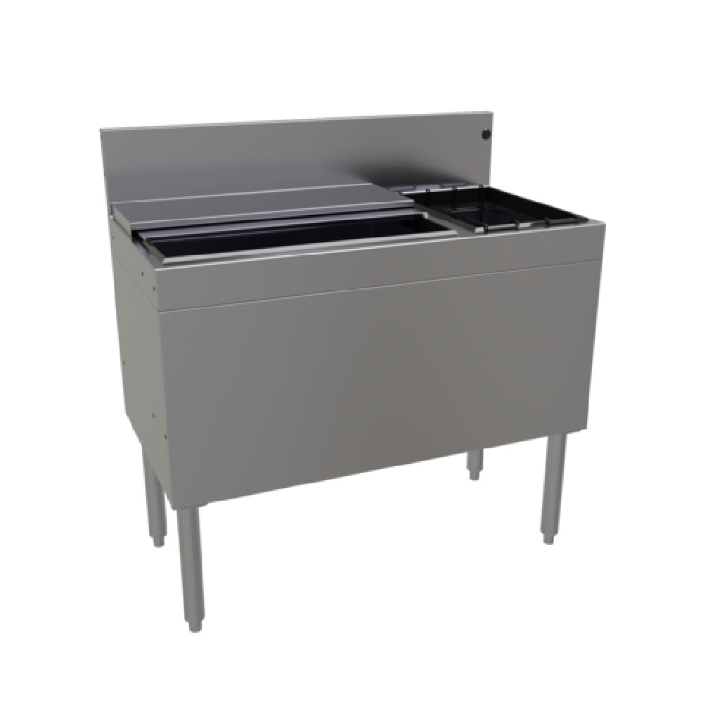 Glastender CBA-36R-CP10-ED Extra Deep Underbar Ice Bin/Cocktail Unit With Bottle Well Storage