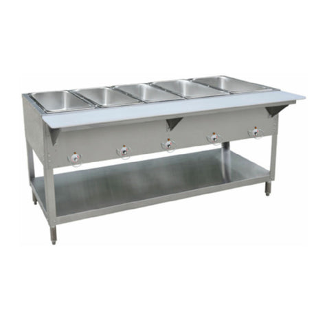 Hubert 75857 - Steam Table, 71" W X 30" D X 34" H, Heavy-duty Stainless Steel Body And Wells