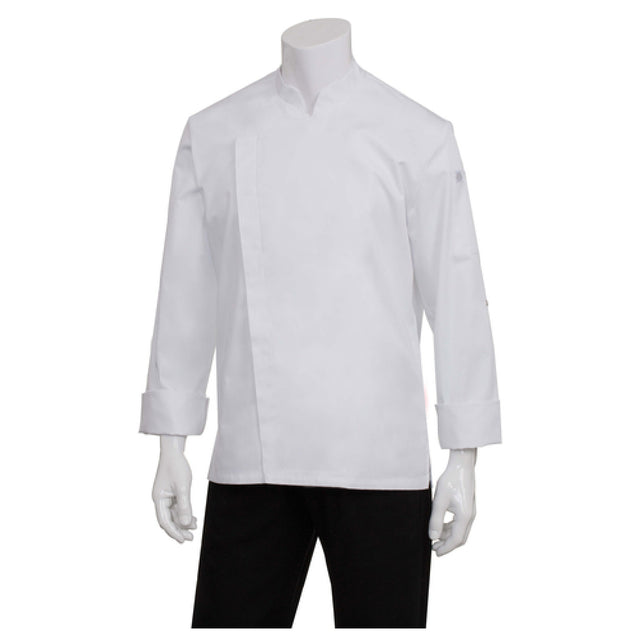 Chef Works BCMC010-WHT-L Men's Lansing Chef Coat Roll-up Long Sleeves With Tab