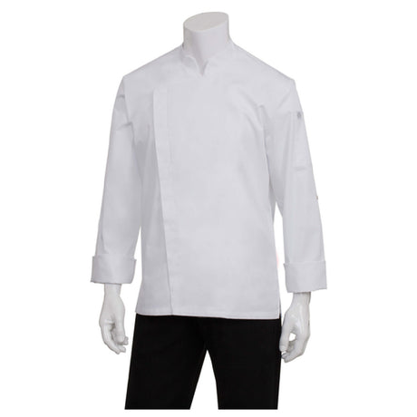 Chef Works BCMC010-WHT-XL Men's Lansing Chef Coat Roll-up Long Sleeves With Tab