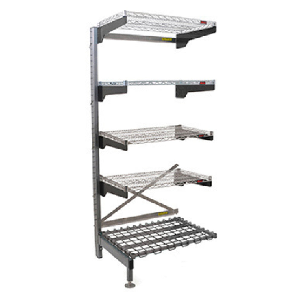 Eagle Q2448V86A-5D Q-LEVER Cantilever Add-On Shelving Unit 5-tier 49-1/2"W X 29"D X 86"H Overall Size