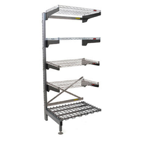 Eagle Q2442VG86A-5D Q-LEVER Cantilever Add-On Shelving Unit 5-tier 43-1/2"W X 29"D X 86"H Overall Size