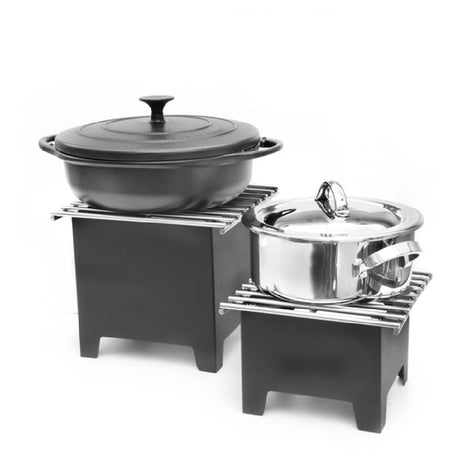 Steelite DWGB99GBK Grill And Riser Box 9.0"W X 9.0"D X 9.0"H 18/10 Stainless