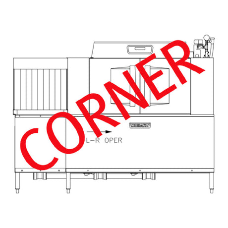 Hobart CLCS86EN-BAS+BUILDUP Conveyor Dishwasher (2) Tank With A CORNER Scrapper