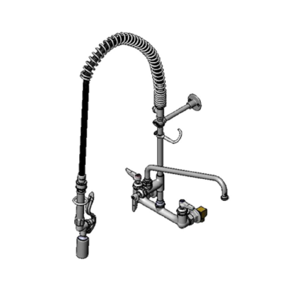 T&S Brass B-0133-14CRBJSX Pre-Rinse Unit EasyInstall Wall Mount Mixing Faucet With Adjustable 8" Centers