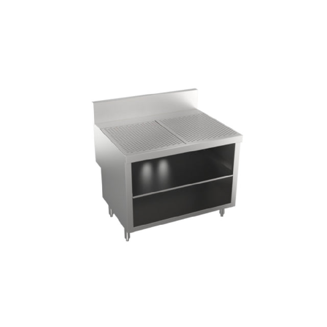 Krowne KRS-SD36 - Stadium Series Underbar Drainboard With Cabinet Base & Locking Hinged Door