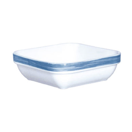 Arc Cardinal H3612 Arcoroc Brushed Blue Jean Square Bowl 8.0 Oz (D:4.25'') Fluorosilicate Opal Glass