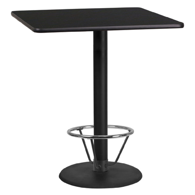 Flash Furniture XU-BLKTB-3636-TR24B-4CFR-GG Table 36"W X 36"D X 43-1/8"H Bar Height