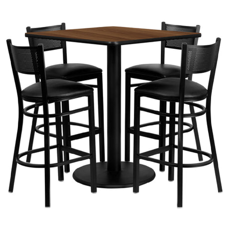 Flash Furniture MD-0015-GG Table And Bar Stool Set Includes (1) 36"W X 36"D X 42"H Table