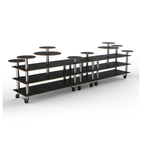 Steelite MGCMLB08MSXW Mogogo Buffet Solutions Modular Display Station 3-tier 180-1/2" X 38" X 54"H
