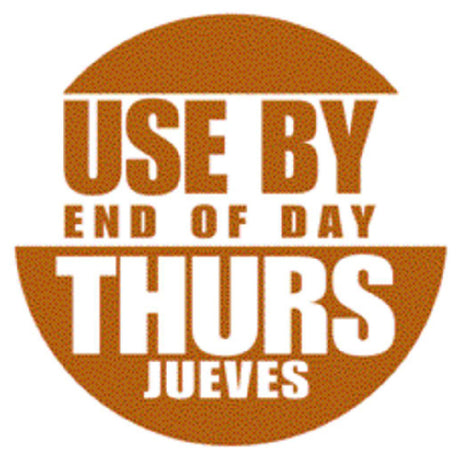 Hubert 77661 - Food Rotation Label, "Use By End Of Day Thursday", 3/4" Dia.