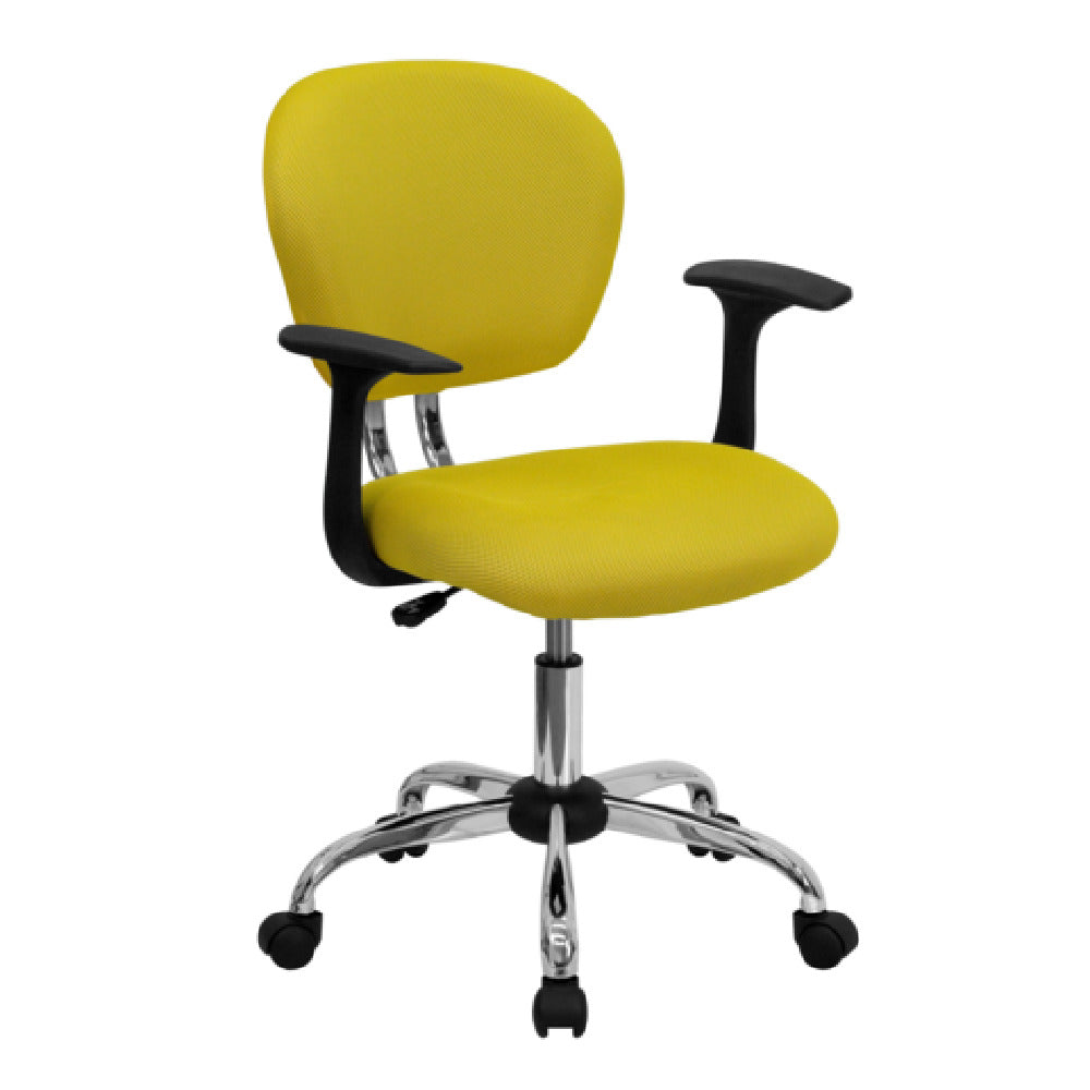 Flash Furniture H-2376-F-YEL-ARMS-GG Beverly Swivel Task Chair 33-1/2" To 37-1/2" Adjustable Height