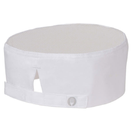 Chef Works DFWB-WHT-0 Beanie Cool Vent™ Mesh Top Adjustable Velcro® Closure