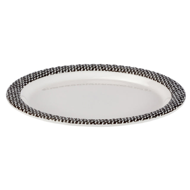 Bon Chef 53928WHITE-BLK Bread & Butter Plate 7-1/2" Dia. Round