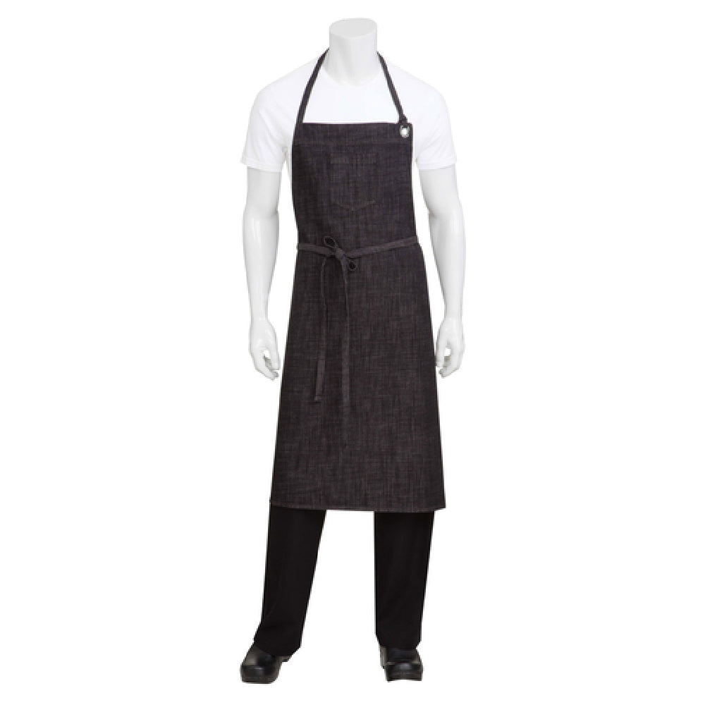 Chef Works ABCXX002-BBG-0 Corvallis Chefs Bib Apron 40"L X 39"W Adjustable Neck With Grommet