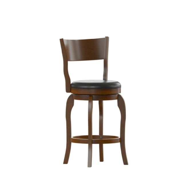 Flash Furniture ES-NT2-24-OAK-GG Nichola Swivel Counter Height Pub Barstool Open Back