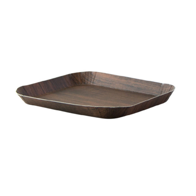 PacknWood 210PTRAYB1410 - Decor Tray, 6.6"L X 5"W X 0.6"H, Laminated Dark Wood